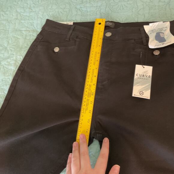 Curve Appeal Womens High Rise Flare Denim Jeans Black Size 16 New With Tag - Picture 15 of 16